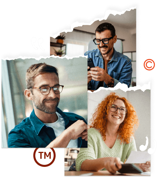 Illustrated collage of business owners building their brands
